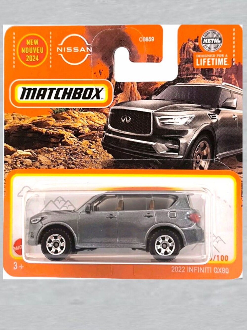 Matchbox 2022 Infinity QX80 Short Card GREY
